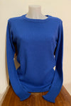 Dinadi - merino fitted rib sweater Ocean blue