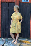 Kubik blouse dress block print yellow