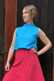Kubik top cineast polkadot turquoise