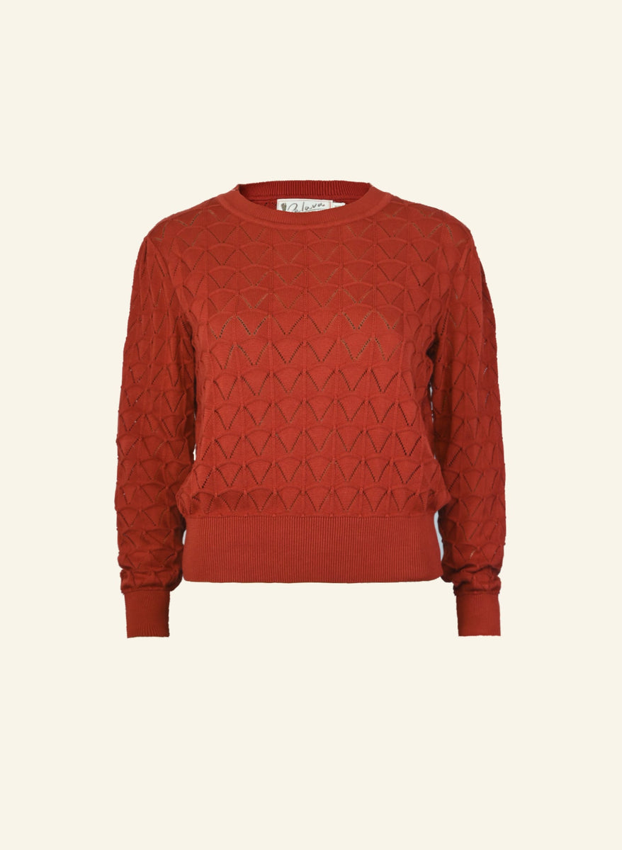 Palava Clara Rust Pointelle top – BUTIK KUBIK