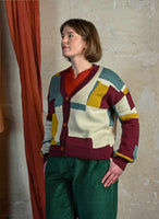 Palava George plum boxes cardigan