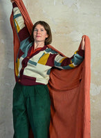 Palava George plum boxes cardigan