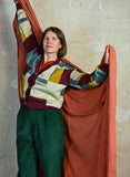 Palava George plum boxes cardigan