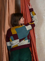 Palava George plum boxes cardigan
