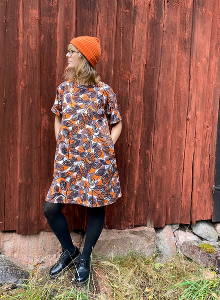 Kubik box tee dress leaves