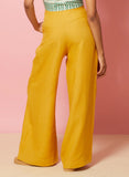Palava Josephine Mustard Plain Linen Trousers