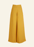 Palava Josephine Mustard Plain Linen Trousers