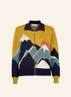 Palava Kate Mustard peak zip up cardigan