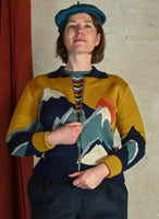 Palava Kate Mustard peak zip up cardigan