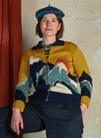 Palava Kate Mustard peak zip up cardigan
