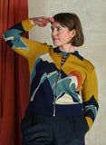 Palava Kate Mustard peak zip up cardigan