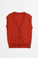 Dinadi - merino buttoned vest Burnt orange M/XL