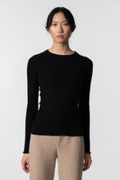 Dinadi - merino fitted rib sweater black
