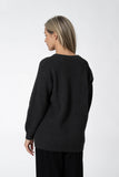 Dinadi - merino rib cardigan charcoal grey