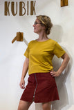 Kubik box tee mustard modal