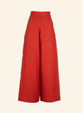 Palava Josephine Coral Plain Linen Trousers