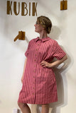 Kubik blouse dress pink stripe