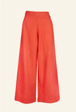 Palava Josephine Coral Plain Linen Trousers