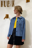 Kubik blouse linen blue
