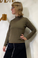 Kubik sweater stripes brown green
