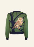 Palava Vera green owl cardigan