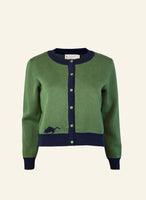 Palava Vera green owl cardigan