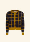 Palava Vera Navy Mustard Check Cardigan