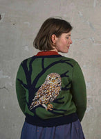 Palava Vera green owl cardigan