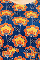 Cissi och Selma dress Doris Retroblom Blåbrun