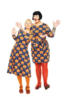 Cissi och Selma dress Doris Retroblom Blåbrun