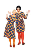 Cissi och Selma dress Doris Retroblom Blåbrun