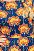 Cissi och Selma dress Kajsa Retroblom Blåbrun