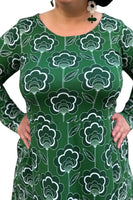 Cissi och Selma dress Kajsa Retroblom Grön