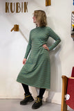 Kubik dress cinema turquoise olive stripes