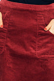 Cissi och Selma Sonja skirt corduroy rabarber