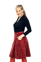 Cissi och Selma Sonja skirt corduroy rabarber