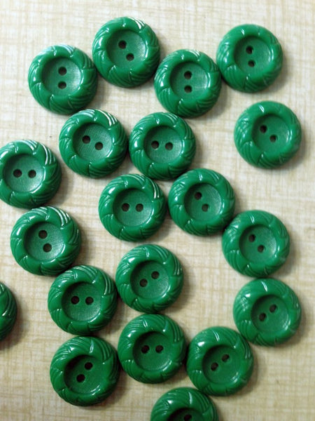 Buttons green retro 20 pieces