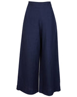 Palava Josephine Navy Plain Linen Trousers